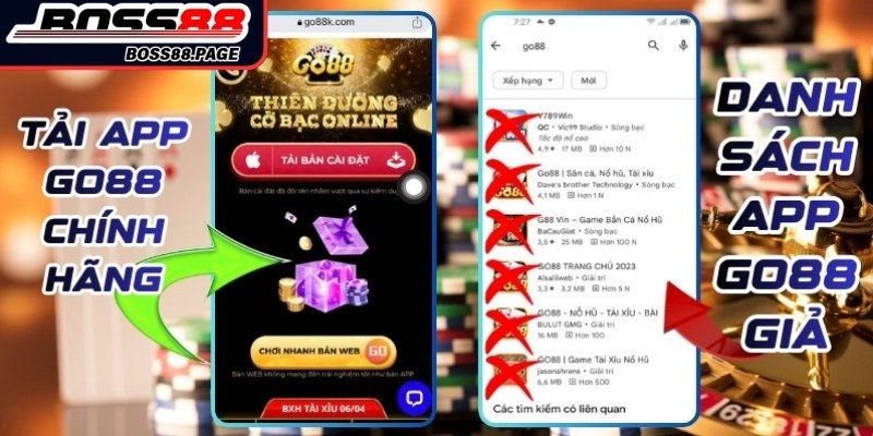 Trang web Go88 giả mạo thường chưa ký tự lạ